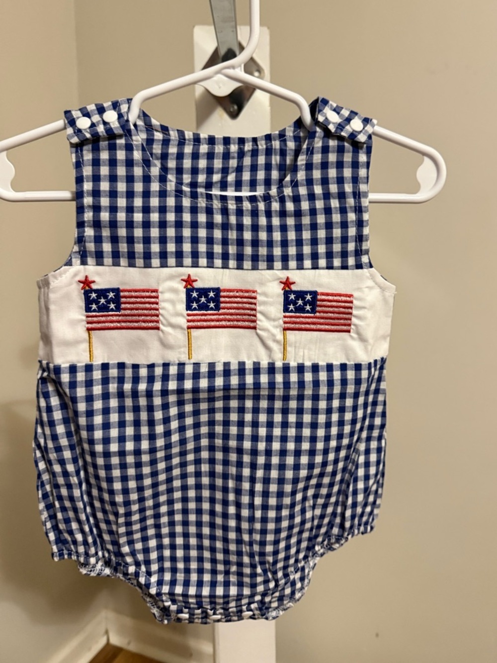 New Gingham American Flag Romper